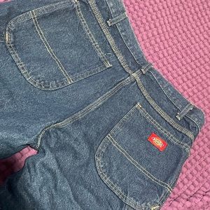 Dickies Jeans Mens 34x32 Blue Straight Leg Dark Wash Carpenter Workwear Denim